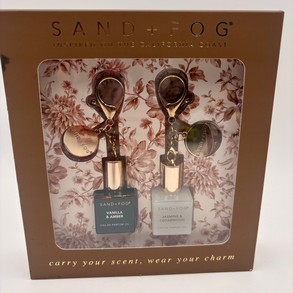 Sand + Fog Eau De Parfum Oil Rollerball Keychain Set Vanilla Amber Jasmine 10ml